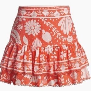FARM Rio Orange Neon Jungle Mini Skirt, XL, NWOT